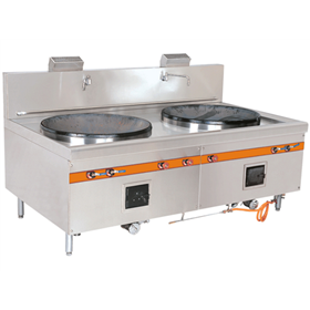 Double-ended stir-frying stove